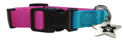 Pink & Aqua nylon collar